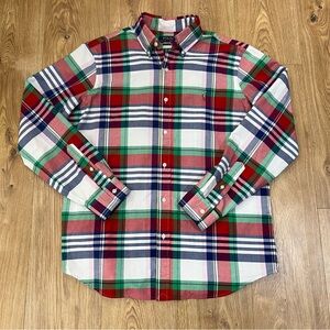 Ralph Lauren Polo Red Green Blue Plaid Oxford LS Shirt Size L
